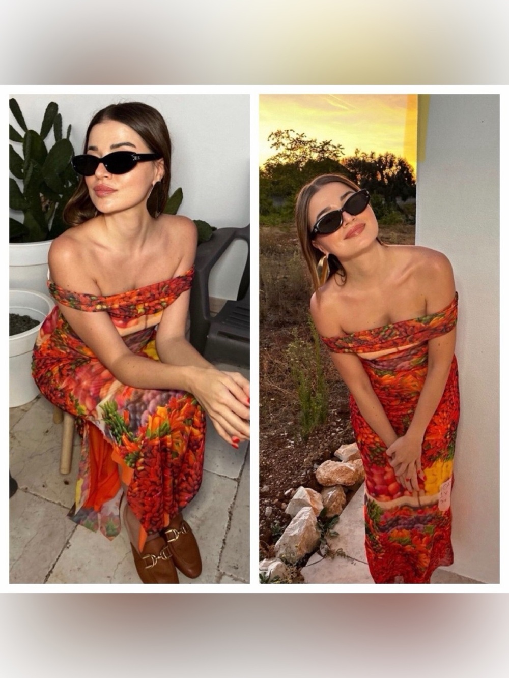 Zara Dress Womens Small Mesh Off Shoulder Picante Farmers Market Midi